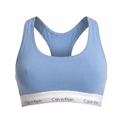 Calvin Damen Ungefüttert Bralette LV00QF8493 Bralette, Blau (Blue Descent), M Calvin Damen Ungefüttert Bralette LV00QF8493 Bralette, Blau (Blue Descent), M
