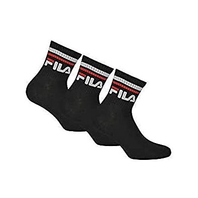 FILA Unisex Quarter Socken, Schwarz, 43-46 EU FILA Unisex Quarter Socken, Schwarz, 43-46 EU