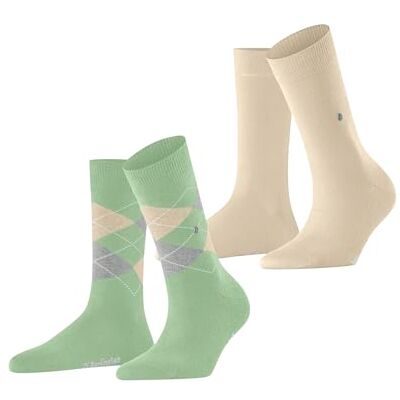 Burlington Damen Socken Everyday Mix Multipack W So Baumwolle gemustert 2 Paar, Grün Quiet Green 7378, 36-41 Burlington Damen Socken Everyday Mix Multipack W So Baumwolle gemustert 2 Paar, Grün Quiet Green 7378, 36-41