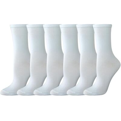Amazon Essentials Damen Crew-Socken, Baumwolle, 6 Paar, Weiß, 36-39.5 Amazon Essentials Damen Crew-Socken, Baumwolle, 6 Paar, Weiß, 36-39.5