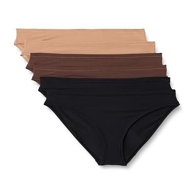 Amazon Essentials Damen Unterhosen, Bikinihose aus Pfirsichfarbener Mikrofaser, 6er-Pack, Gewaschene Bronze/Haselnuss/Schwarz, 36 Amazon Essentials Damen Unterhosen, Bikinihose aus Pfirsichfarbener Mikrofaser, 6er-Pack, Gewaschene Bronze/Haselnuss/Schwarz, 36