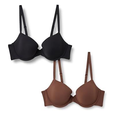 Amazon Essentials Damen BH mit Bügel, Gepolsterter Demi aus Ultraweicher Mikrofaser, Pack of 2, Haselnuss/Schwarz, 85C Amazon Essentials Damen BH mit Bügel, Gepolsterter Demi aus Ultraweicher Mikrofaser, Pack of 2, Haselnuss/Schwarz, 85C