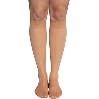 Ulla Popken Damen Kniestrumpf, Xceptionelle Kniestrümpfe, 20 DEN, per pack Transparent (teint 26), One Size (Herstellergröße: 1) Ulla Popken Damen Kniestrumpf, Xceptionelle Kniestrümpfe, 20 DEN, per pack Transparent (teint 26), One Size (Herstellergröße: 1)