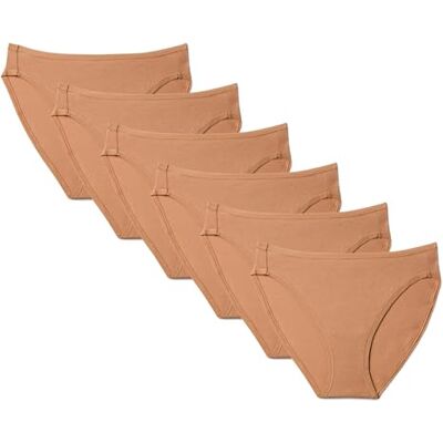 Amazon Essentials Damen Unterhosen aus Baumwoll-Stretch, Hoch Geschnittenes Bikini-Höschen, 6er Pack, Gewaschene Bronze, 42 Amazon Essentials Damen Unterhosen aus Baumwoll-Stretch, Hoch Geschnittenes Bikini-Höschen, 6er Pack, Gewaschene Bronze, 42