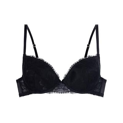 Dorina Perfect Lace Gefütterter Plunge-BH mit Bügel – Leicht Gepolstert & Konturiert – Glatter Stoff für Langanhaltenden Komfort, Schwarz Dorina Perfect Lace Gefütterter Plunge-BH mit Bügel – Leicht Gepolstert & Konturiert – Glatter Stoff für Langanhaltenden Komfort, Schwarz