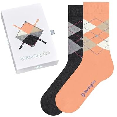 Burlington Damen Socken Basic Gift Box W So Baumwolle gemustert 2 Paar, Mehrfarbig Black Orange Mix 0059, 36-41 Burlington Damen Socken Basic Gift Box W So Baumwolle gemustert 2 Paar, Mehrfarbig Black Orange Mix 0059, 36-41