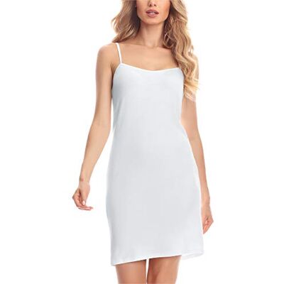 Merry Style Damen Unterkleid kurz Petticoat Knielänge einstellbare Träger MS10-203(Weiß, L) Merry Style Damen Unterkleid kurz Petticoat Knielänge einstellbare Träger MS10-203(Weiß, L)