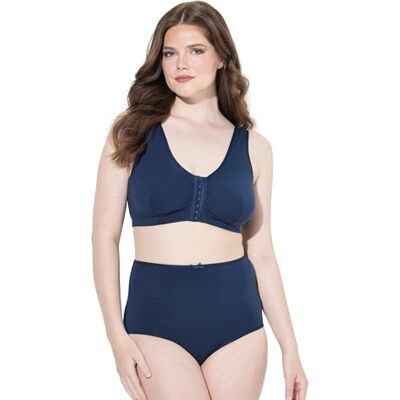 Ulla Popken Damen große Größen Übergrößen Plus Size Bustier, Vorderverschluss, Baumwollqualität Nachtblau 120D 843411139-120D Ulla Popken Damen große Größen Übergrößen Plus Size Bustier, Vorderverschluss, Baumwollqualität Nachtblau 120D 843411139-120D