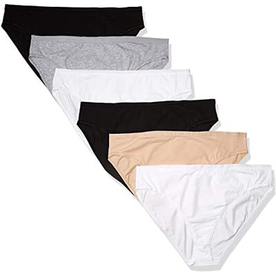 Amazon Essentials Damen Unterhosen aus Baumwoll-Stretch, Hoch Geschnittenes Bikini-Höschen, 6er Pack, Neutral, XL Große Größen Amazon Essentials Damen Unterhosen aus Baumwoll-Stretch, Hoch Geschnittenes Bikini-Höschen, 6er Pack, Neutral, XL Große Größen