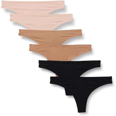 Amazon Essentials Damen Nahtloser Feuchtigkeitsableitender Tanga, Ultraweiche Mikrofaser, 6er-Pack, Gewaschene Bronze/Helles Blütenblatt/Schwarz, 40 Amazon Essentials Damen Nahtloser Feuchtigkeitsableitender Tanga, Ultraweiche Mikrofaser, 6er-Pack, Gewaschene Bronze/Helles Blütenblatt/Schwarz, 40