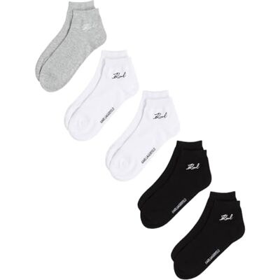 KARL LAGERFELD Damen K/Signature Sneaker Sock (5 Pack) Schwarz/Weiß/Grau 35-38 KARL LAGERFELD Damen K/Signature Sneaker Sock (5 Pack) Schwarz/Weiß/Grau 35-38