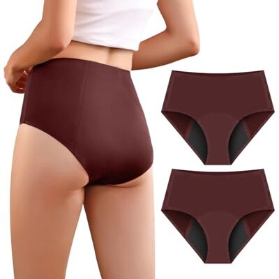 CARER Healthcare Incontinence Pregnancy Carer 2er-Pack Inkontinenz-Slip für Damen mit hoher Saugfähigkeit Periodenunterwäsche für Tag und Nachtschutz Hoch taillierte schützende Menstruationsslips 50ml bis 100 ml Weinrot XXL CARER Healthcare Incontinence Pregnancy Carer 2er-Pack Inkontinenz-Slip für Damen mit hoher Saugfähigkeit Periodenunterwäsche für Tag und Nachtschutz Hoch taillierte schützende Menstruationsslips 50ml bis 100 ml Weinrot XXL