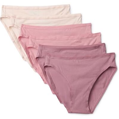 Amazon Essentials Damen Unterhosen aus Baumwoll-Stretch, Hoch Geschnittenes Bikini-Höschen, 6er Pack, Staubrosé/Rosé/Blassrosa, 36 Amazon Essentials Damen Unterhosen aus Baumwoll-Stretch, Hoch Geschnittenes Bikini-Höschen, 6er Pack, Staubrosé/Rosé/Blassrosa, 36