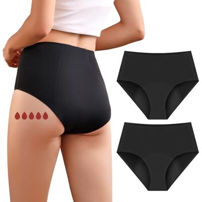 CARER Healthcare Incontinence Pregnancy Carer 2er-Pack Inkontinenz-Slip für Damen mit hoher Saugfähigkeit Periodenunterwäsche für Tag und Nachtschutz Hoch taillierte schützende Menstruationsslips 50ml bis 100 ml Schwarz XXL CARER Healthcare Incontinence Pregnancy Carer 2er-Pack Inkontinenz-Slip für Damen mit hoher Saugfähigkeit Periodenunterwäsche für Tag und Nachtschutz Hoch taillierte schützende Menstruationsslips 50ml bis 100 ml Schwarz XXL