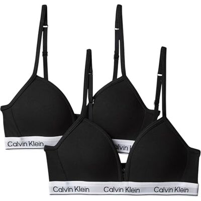 Calvin Mädchen 2er Pack BH Bralettes Triangel, Schwarz (Pvhblack/Pvhblack), 8-10 Jahre Calvin Mädchen 2er Pack BH Bralettes Triangel, Schwarz (Pvhblack/Pvhblack), 8-10 Jahre