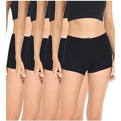 wirarpa Damen Baumwolle Boxershorts Panties Unterhosen Radlerhose unter Kleid mit Baumwoll Schritt 4er Pack Schwarz Größe L wirarpa Damen Baumwolle Boxershorts Panties Unterhosen Radlerhose unter Kleid mit Baumwoll Schritt 4er Pack Schwarz Größe L