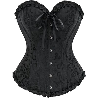 SZIVYSHI Ivy Shi Damen Vollbrust Corsage Korsett Top Gothic Vintage Corsagen Bustier Corsette- Gr. 32 (S), Schwarz SZIVYSHI Ivy Shi Damen Vollbrust Corsage Korsett Top Gothic Vintage Corsagen Bustier Corsette- Gr. 32 (S), Schwarz