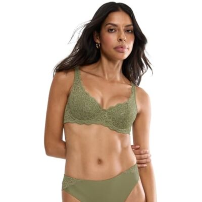 Triumph Damen BH Amourette WHP, mit Bügel, Gepolstert, Verstellbare Träger, 90C, Olive Gold Triumph Damen BH Amourette WHP, mit Bügel, Gepolstert, Verstellbare Träger, 90C, Olive Gold