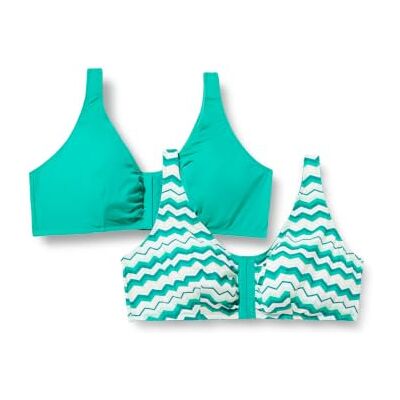 Ulla Popken Damen große Größen Übergrößen Plus Size Bustiers, 2er-Pack, Zacken/Uni, Vorderverschluss, C/D Ulla Popken Damen große Größen Übergrößen Plus Size Bustiers, 2er-Pack, Zacken/Uni, Vorderverschluss, C/D