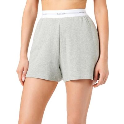 Calvin Damen Pyjamahose Short Kurz, Grau (Grey Heather), L Calvin Damen Pyjamahose Short Kurz, Grau (Grey Heather), L