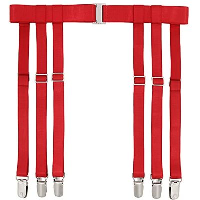 GARGALA Strumpfband-Gürtel für Damen, Einfachheit, sexy Strümpfe, Strumpfhalter für Strüpfe mit 6 Metallclips, Red 6-strap With Suspender Clips, Einheitsgröße GARGALA Strumpfband-Gürtel für Damen, Einfachheit, sexy Strümpfe, Strumpfhalter für Strüpfe mit 6 Metallclips, Red 6-strap With Suspender Clips, Einheitsgröße