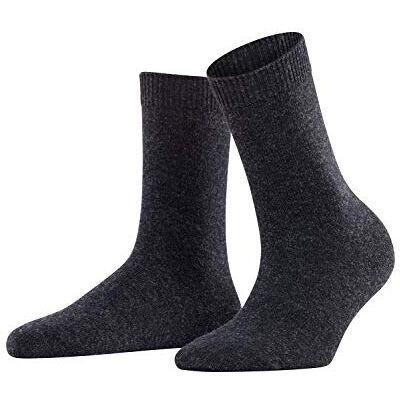 FALKE Damen Socken Cosy Wool W So Wolle Kaschmir einfarbig 1 Paar, Grau Anthracite Melange 3089-O, 35-38 FALKE Damen Socken Cosy Wool W So Wolle Kaschmir einfarbig 1 Paar, Grau Anthracite Melange 3089-O, 35-38
