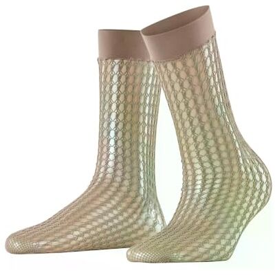 FALKE Damen Socken Wicker Game W So transparent gemustert 1 Paar, Hautfarben Sesame 4390, ONESIZE FALKE Damen Socken Wicker Game W So transparent gemustert 1 Paar, Hautfarben Sesame 4390, ONESIZE