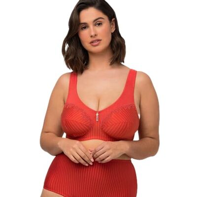 Ulla Popken Damen Entlastungs-BH, ohne Bügel, Strassanhänger, Cup C G Bra, Karminrot, 115F Ulla Popken Damen Entlastungs-BH, ohne Bügel, Strassanhänger, Cup C G Bra, Karminrot, 115F