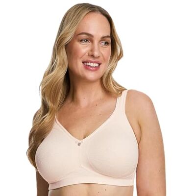 Susa BH Damen ohne Bügel mit Soft-Touch-Unterbrustband Capri 8107 Gemoldete Cups mit Stützblenden & verstellbaren Träger glatter, Leichter und bequemer T Shirt BH, Soft Peach 85C Susa BH Damen ohne Bügel mit Soft-Touch-Unterbrustband Capri 8107 Gemoldete Cups mit Stützblenden & verstellbaren Träger glatter, Leichter und bequemer T Shirt BH, Soft Peach 85C