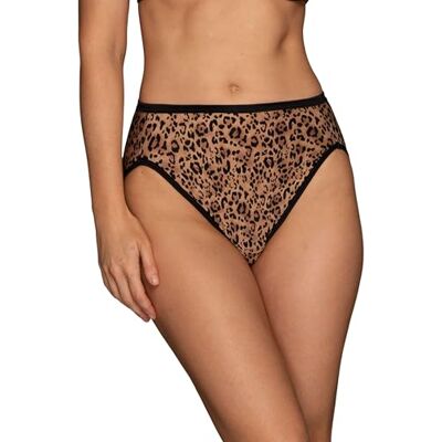 Vanity Fair Damen Illumination Hi Cut Höschen, Seidiger Stretch und Satinbesatz Unterhose, Toffee Leopardenmuster, XX-Large Vanity Fair Damen Illumination Hi Cut Höschen, Seidiger Stretch und Satinbesatz Unterhose, Toffee Leopardenmuster, XX-Large