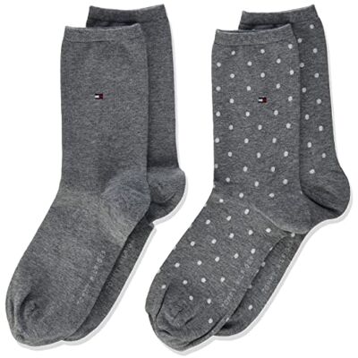 Tommy Hilfiger Damensocken mit Punkten Middle Grey Melange 39/42 Tommy Hilfiger Damensocken mit Punkten Middle Grey Melange 39/42