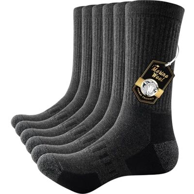 PULIOU Merino Wandersocken Herren Damen, Outdoor Trekkingsocken Merinowolle Sportsocken Atmungsaktiv & Anti-Blasen Gepolstert Laufsocken Arbeitssocken, 3 Paar PULIOU Merino Wandersocken Herren Damen, Outdoor Trekkingsocken Merinowolle Sportsocken Atmungsaktiv & Anti-Blasen Gepolstert Laufsocken Arbeitssocken, 3 Paar