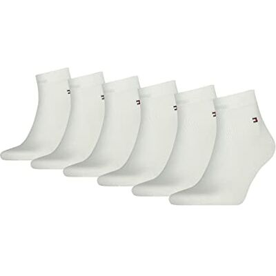 Tommy Hilfiger Herren Quarter 6 Pack, Weiß, 43-46 Tommy Hilfiger Herren Quarter 6 Pack, Weiß, 43-46