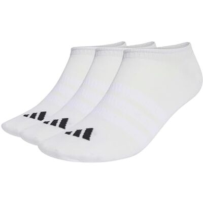 Adidas Unisex Thin&Light Sportswear No Show Socks 3 Pair Pack, white/white/black, 34-36 Adidas Unisex Thin&Light Sportswear No Show Socks 3 Pair Pack, white/white/black, 34-36