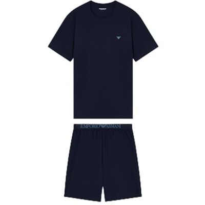 Giorgio Armani T-Shirt + Shorts Pyjama Set, AR.Blue/AR.Blue, S für Herren Giorgio Armani T-Shirt + Shorts Pyjama Set, AR.Blue/AR.Blue, S für Herren