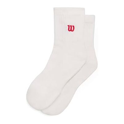 WILSON Quarter Top Socken, Strapazierfähiger Stoff, Bequeme Passform, Praktische Features und stilvolles Design, Weiß (Bright White)/Infrarot, Größe L WILSON Quarter Top Socken, Strapazierfähiger Stoff, Bequeme Passform, Praktische Features und stilvolles Design, Weiß (Bright White)/Infrarot, Größe L
