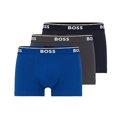 HUGO Herren 3er-Pack Shorts aus Stretch-Baumwolle mit Normaler Passform Badehose, Marineblau/Anthrazit/Blau, Medium HUGO Herren 3er-Pack Shorts aus Stretch-Baumwolle mit Normaler Passform Badehose, Marineblau/Anthrazit/Blau, Medium