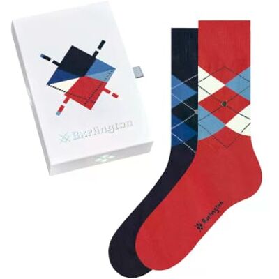 Burlington Herren Socken Basic Gift Box M So Baumwolle gemustert 2 Paar, Blau Sortiment 0059, 40-46 Burlington Herren Socken Basic Gift Box M So Baumwolle gemustert 2 Paar, Blau Sortiment 0059, 40-46