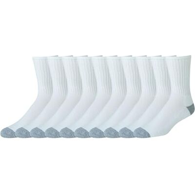 Amazon Essentials Herren Crew-Socken aus Baumwolle – bequem, strapazierfähig, teilweise gepolstert, 10 Paar, Weiß, 41-45 Amazon Essentials Herren Crew-Socken aus Baumwolle – bequem, strapazierfähig, teilweise gepolstert, 10 Paar, Weiß, 41-45