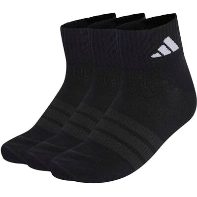 Adidas Unisex Thin&Light Sportswear Ankle Socks 3 Pair Pack, black/black/white, 5-6 Years Adidas Unisex Thin&Light Sportswear Ankle Socks 3 Pair Pack, black/black/white, 5-6 Years
