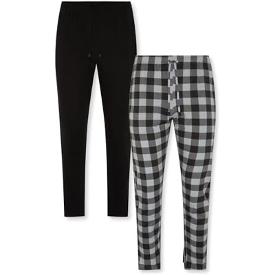 FM London Herren (2er-pack) Pyjama Für Bottom, Schwarz Karo, S EU FM London Herren (2er-pack) Pyjama Für Bottom, Schwarz Karo, S EU