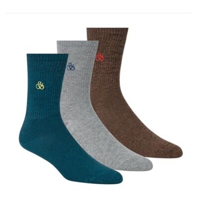 Scotch & Soda Herren 3 Pack Non Terry Ribbed Crew Socken, Grün 310, Einheitsgröße Scotch & Soda Herren 3 Pack Non Terry Ribbed Crew Socken, Grün 310, Einheitsgröße