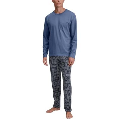 CALIDA Relax Imprint Pyjama, Schlafanzug, lang Herren, 100% Baumwolle, pflegeleicht, elastisch & formstabil, in Single Jersey Coastal Fjord 56 CALIDA Relax Imprint Pyjama, Schlafanzug, lang Herren, 100% Baumwolle, pflegeleicht, elastisch & formstabil, in Single Jersey Coastal Fjord 56