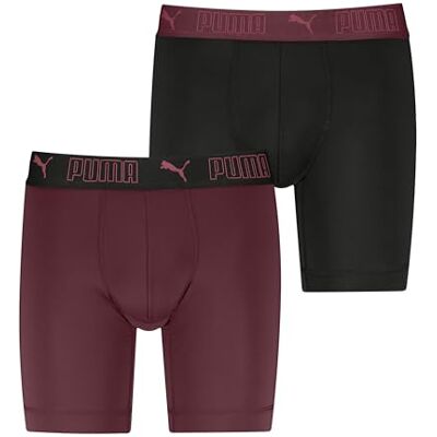 Puma Herren Microfiber Long Boxer Shorts, Burgundy, XL EU Puma Herren Microfiber Long Boxer Shorts, Burgundy, XL EU