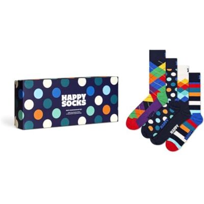 Happy Socks 4-Pack Multi-Color Gift Set Baumwolle Socken Unisex Marine 41-46 Happy Socks 4-Pack Multi-Color Gift Set Baumwolle Socken Unisex Marine 41-46