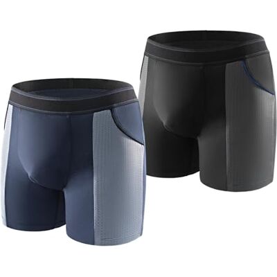 CARER Healthcare Incontinence Pregnancy Carer 2er Pack Bambus Inkontinenz Boxershorts Herren, 100ml Absorption Waschbare Wiederverwendbare Inkontinenz Unterwäsche Leichte Atmungsaktive Auslaufsichere Unterhosen, Schwarz Blau Größe XL CARER Healthcare Incontinence Pregnancy Carer 2er Pack Bambus Inkontinenz Boxershorts Herren, 100ml Absorption Waschbare Wiederverwendbare Inkontinenz Unterwäsche Leichte Atmungsaktive Auslaufsichere Unterhosen, Schwarz Blau Größe XL