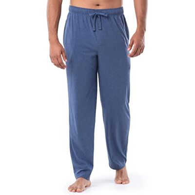 Fruit of the Loom Herren Schlaf-Pyjama, Lounge-Hose, Jersey, Gestrickt, 1 und 2 Stück Pyjamaunterteil, Marineblau meliert, Large Fruit of the Loom Herren Schlaf-Pyjama, Lounge-Hose, Jersey, Gestrickt, 1 und 2 Stück Pyjamaunterteil, Marineblau meliert, Large