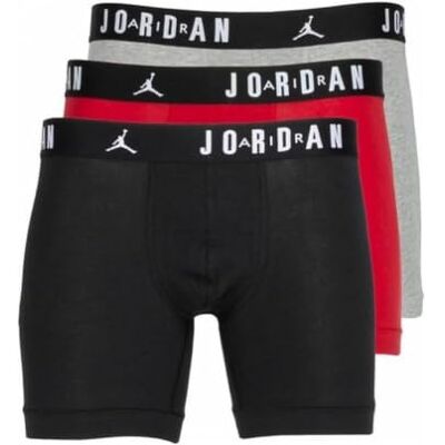 Jordan Herren Flight Cotton Core 3Pk Boxershorts, Gym Red/Black, M Jordan Herren Flight Cotton Core 3Pk Boxershorts, Gym Red/Black, M