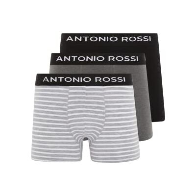 ANTONIO ROSSI Herren (3er-pack) Boxershorts Boxers, Schwarz/Grau/Marl Stripe, XL EU ANTONIO ROSSI Herren (3er-pack) Boxershorts Boxers, Schwarz/Grau/Marl Stripe, XL EU