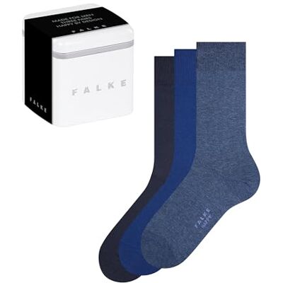 FALKE Herren Socken Happy Box Uni Multipack M So Baumwolle einfarbig 3 Paar, Mehrfarbig Sortiment 0060, 39-42 FALKE Herren Socken Happy Box Uni Multipack M So Baumwolle einfarbig 3 Paar, Mehrfarbig Sortiment 0060, 39-42